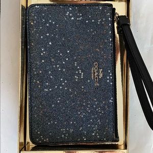 Coach Blue Star Glitter Wristlet